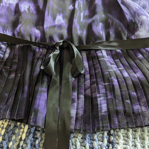 Dress Barn Purple and Black Print Top - Picture 5 of 8